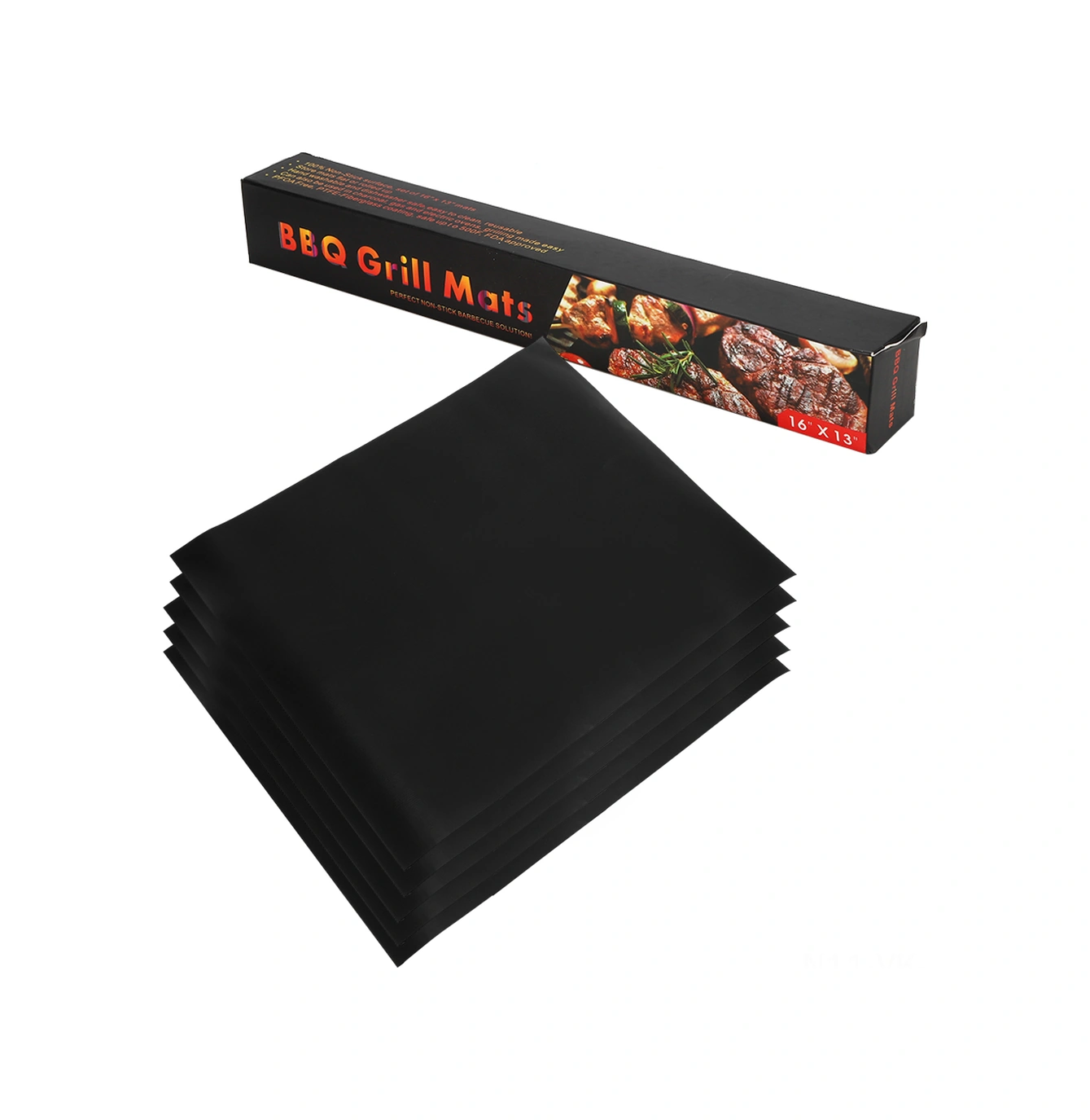 Vkemall 5 Adet 40x33cm Ptfe + Cam Fiber Barbekü Matı - Isıya Dayanıklı, Yeniden Kullanılabilir, Kolay Temizlenir - Gas, Kömür Ve Elektrikli Mangal Uyumlu Diğer