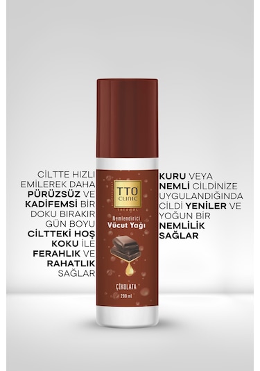 Tto Clinic Vücut Yağı Çikolata 200 Ml (Çay Ağacı Yağı/Tea Tree Oil)