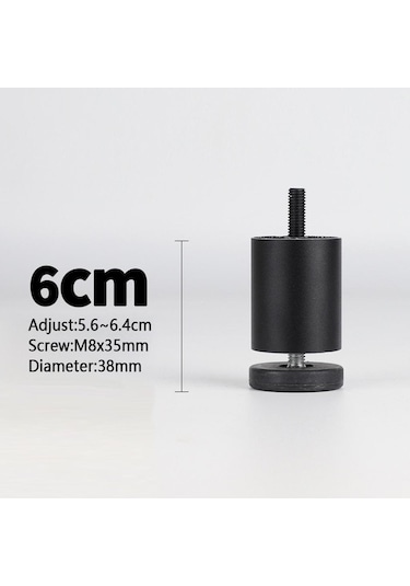 Suntek Magideal 4 Adet Alüminyum Alaşımlı Mobilya Ayakları Siyah-6cm