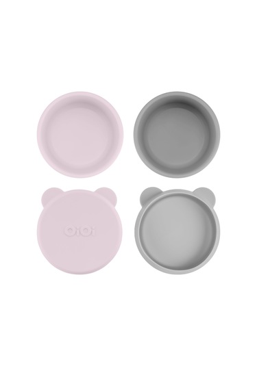 Silikon Kapaklı Mini Kase 2'li Mini Bites - Misty Lilac / Powder Grey