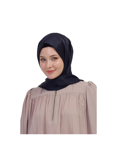 Çift Taraflı Düz Jakar Şal Parlak & Mat Dokulu, Özel Gün Şalı, Düz Renk Lacivert