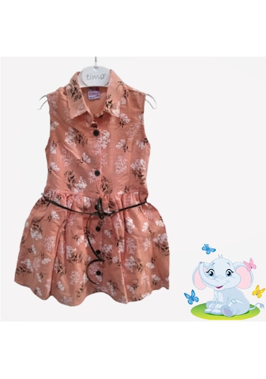 KIZ ÇOCUK YAZLIK ELBİSE TURUNCU Turuncu