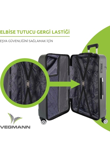 Vegmann Vela Gri 2'li Valiz Seti Orta Boy ,kabin Boy Çok Renkli