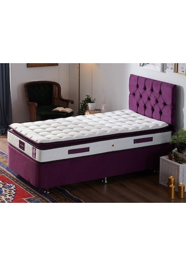 Nironyatak Niron Purple Yatak Seti 80X180 Cm Tek Kişilik Yatak Baza Başlık T