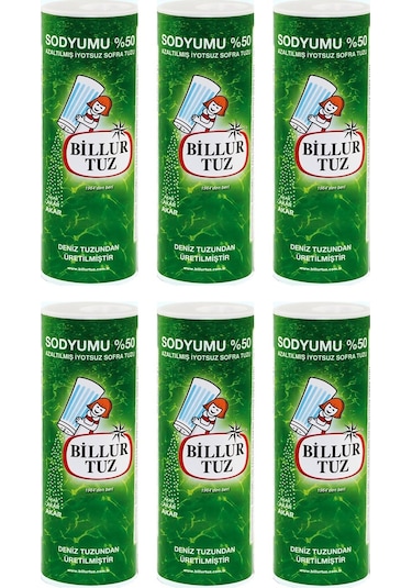 Billur Tuz Sodyumu %50 Azaltılmış Tuz 6 x 500 G