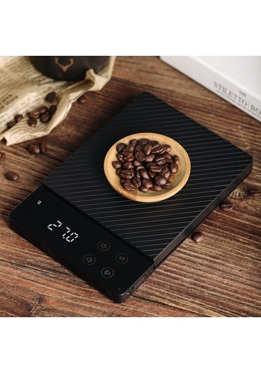 Novahub Şarj Edilebilir Hassas Mutfak Terazisi - 5 Birimli Led Ekran, Tartı Fonksiyonu, 8kg Kapasite Siyah Siyah