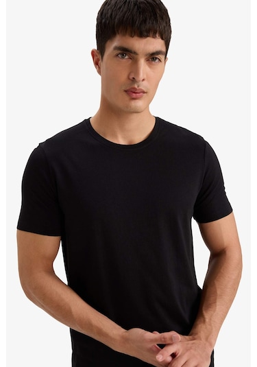 Defacto Slim Fit Tişört M6606az26spbk81 Siyah-bk81