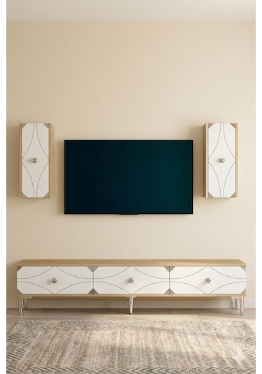 Tvr1897dbs Alfa Tv Ünitesi Takımı Safirmeşe-beyaz-silver 180cm