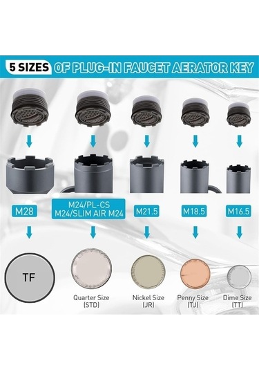 Tongxida 10 Renk Bosphorus Musluk Havalandırıcı Çıkarma Anahtarı Aleti Siyah Gri Çok Renkli