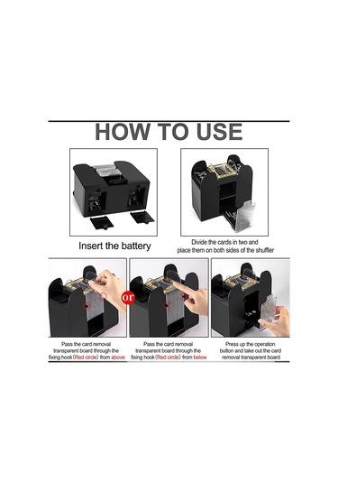Lemestar Plastik Otomatik Kart Şartlayıcı - 1-6 Deste Destekli, Pil İle Çalışır 4 C Pil Gerekiyor , Hızlı Ve Pratik Oyun İçin
