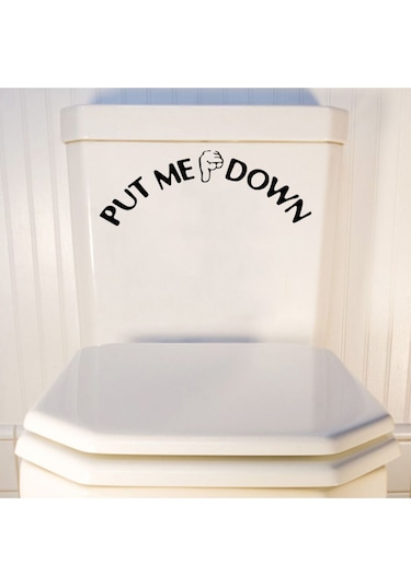 Put Me Down Klozet Kapağı Banyo Wc Sticker 20x8cm