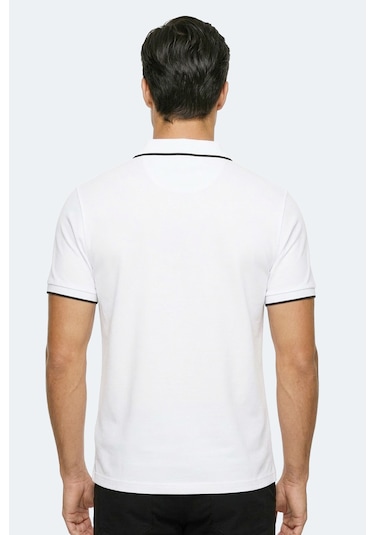 Slazenger Zıther Erkek Polo Yaka Beyaz Tişört