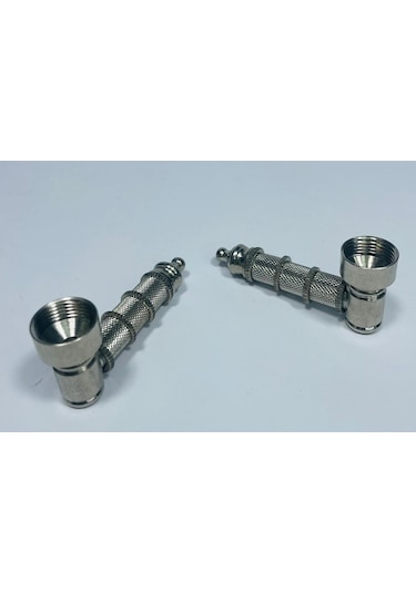 MetalikGri Full Metal Tırtıklı Pipo //7cm-11parça