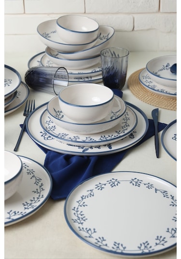 Blue Bloom Yemek Takımı 24 Parça 6 Kişilik 22810-11-12 Çok Renkli