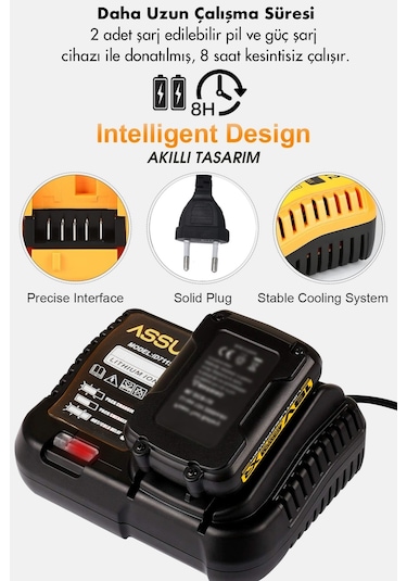 Assur ASR1046 18V Matkap Budama Testeresi Makası 3'lü Set Sarı