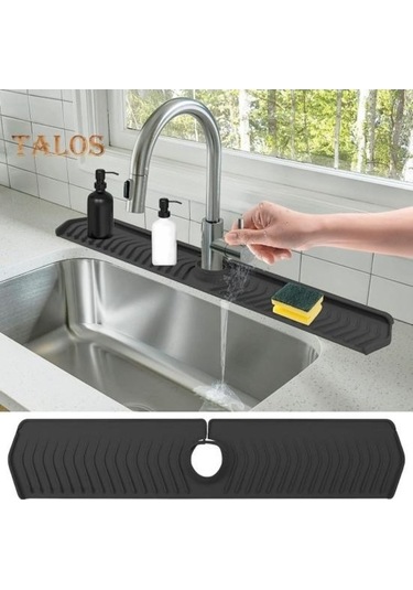 Novahub Koyu Yeşil Silikon Lavabo Bataryası Drenaj Pedi, Kolay Kurulum, Mutfak İçin Koyu Yeşil