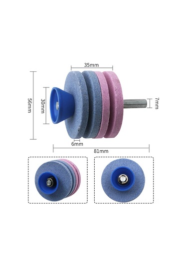 Samdoo Yeni 4 Katlı Çim Biçme Makinesi Bileyici - Dayanıklı Ve Pratik Endüstriyel Taşlama Başlığı, Mavi + Pembe