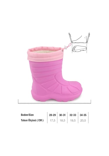 Gezer Kız Çocuk Kışlık Eva Boğazdan Lastikli Sessiz Taban Kar Bot Çizme Gc5kfm.00680.01.r91.3h Fuşya