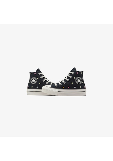 Converse Chuck Taylor All Star Eva Lift Polka Dots Çocuk Siyah Platform Sneaker A12609c Siyah