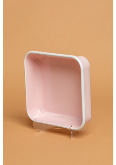 Rosa Di Verona Emaye Kare Pembe Fırın Kabı Ebutay Pembe