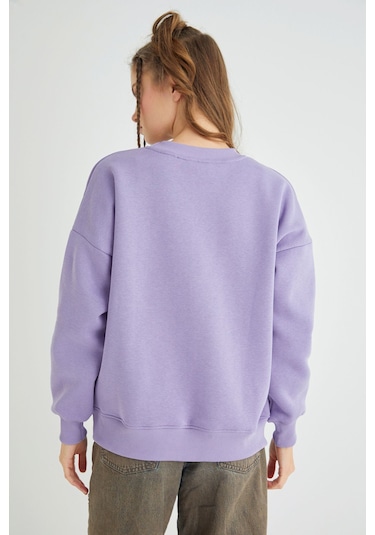 Hello Kitty Lisanslı Baskılı Kalın Oversize Sweatshirt Renkli