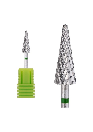 Manikür Çıkarma Çelik Törpü Ucu Mızrak Koni Yeşil 006