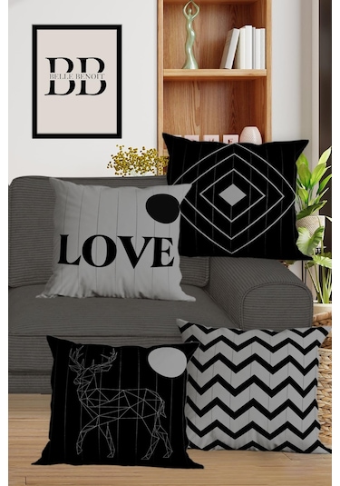 Belle Benoit Baskılı Runner & Koltuk Kırlent Kılıfı Set Desen51