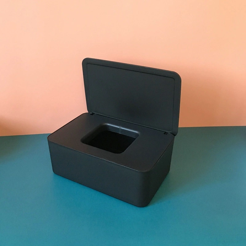 Neevoyu Siyah Plastik Vakumlu Islak Mendil Kutusu Ofis Ev Mutfak Çeşitli Kullanimlı Toz Koruyucu Organizer A597 Siyah