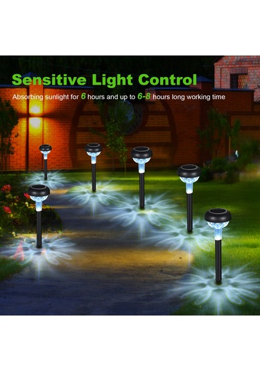 Tomshine 6 Adet Led'ler Dış Mekan Güneş Enerjili Lamba Beyaz