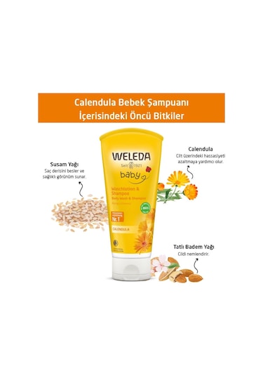 Weleda Baby Calendula Saç ve Vücut Şampuanı 2 x 200 Ml