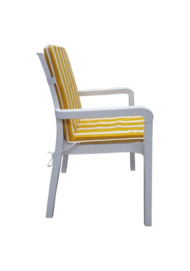 Mirzade 6'lı Median Yüksek Arkalı Sandalye Minderi-sarı