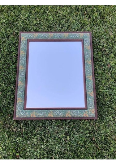 Stanley Monarch Ahşap Çerçeveli Vintage Ayna 55x65cm - Sarmaşık v Kahverengi