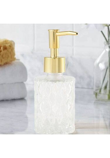 Xurunkeji Çok Amaçlı Mesa Sabunluk Kolay Temizlenebilir Cam Sabun Pompası Dağıtıcı Mutfak Ve Banyo İçin Mükemmel Altın Altın