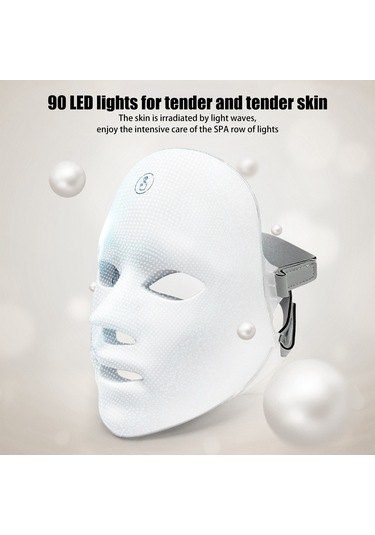 Gajeena 7 Renkli Led Işık Terapili Yüz Ve Boyun Maskesi - Cilt Onarımı Ve Yenileme Çok Renkli