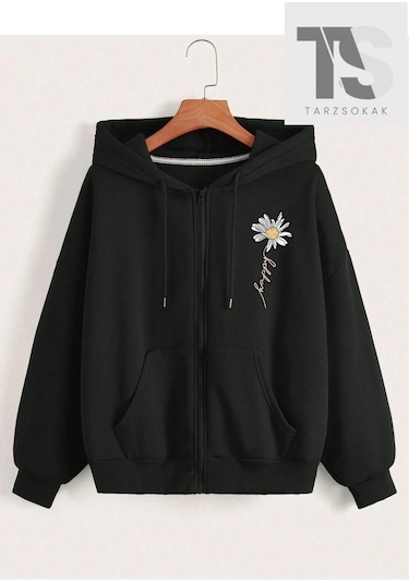 Adrift Papatya Hırka Unisex Siyah