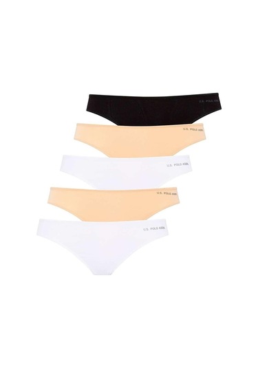U.s Polo Assn. 67007 Kadın 5'li Modal Brazilian Slip Külot-siyah&ten&beyaz&ten&beyaz mix color