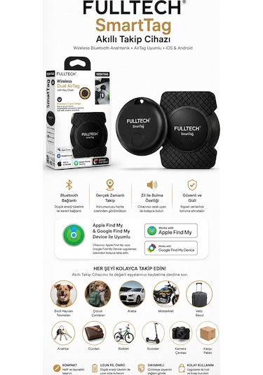 Fulltech Smarttag Akıllı Takip Cihazı İos & Android Uyumlu Bluetooth Gps