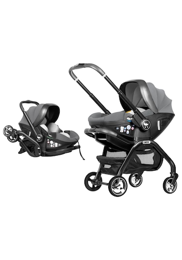 Merkür Bebe Onyx 2'si 1 Arada Oto Koltuğu Bebek Arabası Gri