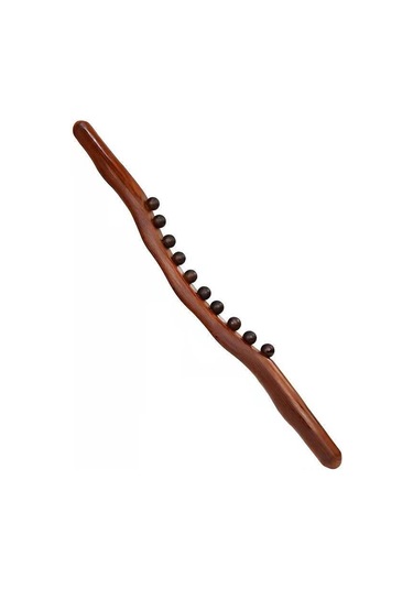 Mufunye Ev Ve Spor Salonu Kullanıma Uygun Ahşap Gövde Masaj Aleti - 20 Tane Taşlı Toplu Gövde Geliştirici Ve Rahatlatıcı Aşırı Dayanıklı Ahşap Malzeme Kahverengi