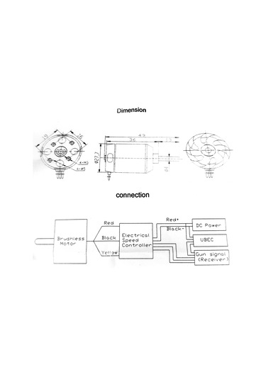 Kosona D2836-9 880kv Bakır Rengi Sabit Kanat Uçak Modelleri İçin Brushless Motor