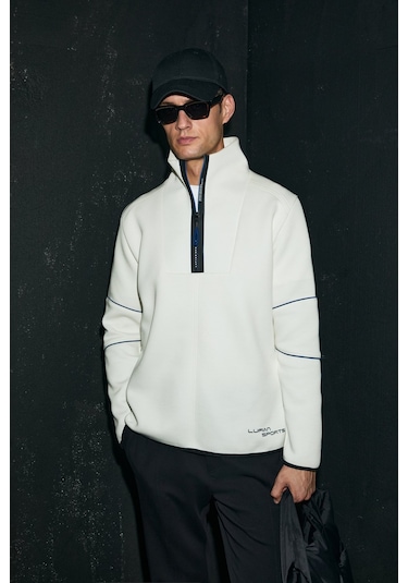 Lufian Erkek Art Sweatshirt 112030191 Kırık Beyaz Kırık Beyaz