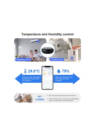 Maiyame Tuya Wifi Kızılötesi Uzaktan Kumanda Sıcaklık Ve Nem Sensörü İle Mobil Telefon App Uzaktan Uzaktan Kumanda