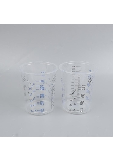 Pazly Tek Kullanımlık Şeffaf Pp Boya Karıştırma Kabı 600ml 50 Adet Şeffaf