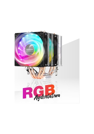 Game Master Gm-420 2 Fanlı 4 Bakır Borulu Rgb Kule Tipi Cpu Fan