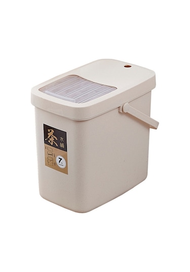 Sones Ofis Plastik Çay Artığı Kovası Çay Atık Kovası İtmeli Kapaklı Taşınabilir Çöp Kutusu, Stil: 7l Diğer