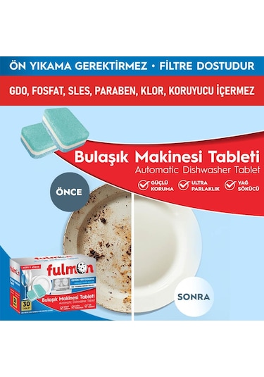 Fulmon Hepsi Bir Arada Bulaşık Makinesi Tableti 30'lu