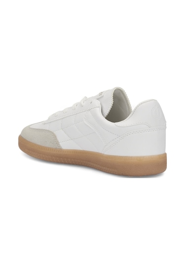 Günlük Kadın Erkek Sneaker Bağcıklı Dikiş Detaylı Oval Burun Tırtıklı Taban Hafir Spor Ayakkabı 353 Beyaz