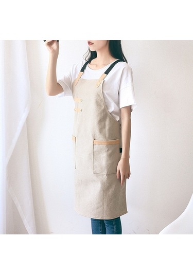 Sones Yıkanmış Tuval Önlük Şef Kafe Dükkanı Barbekü Kuaför Önlükleri