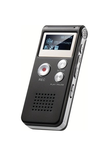 Elmpaly 8gb Kapasiteli Siyah Mini Ses Kayıt Cihazı Ekranlı Ses Çalma Fonksiyonlu