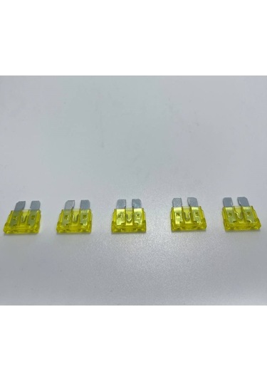 5 Adet 20 Amper Sarı Standart Bıçak Sigorta 20a